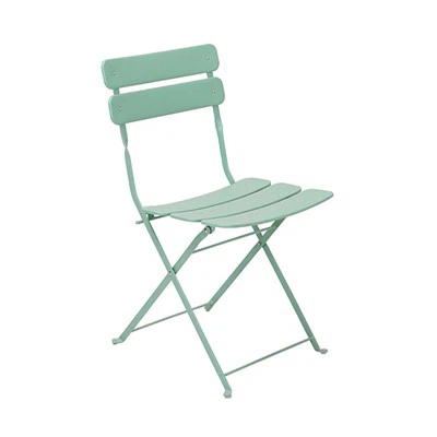 Metal Folding Chair With Two Back Slats