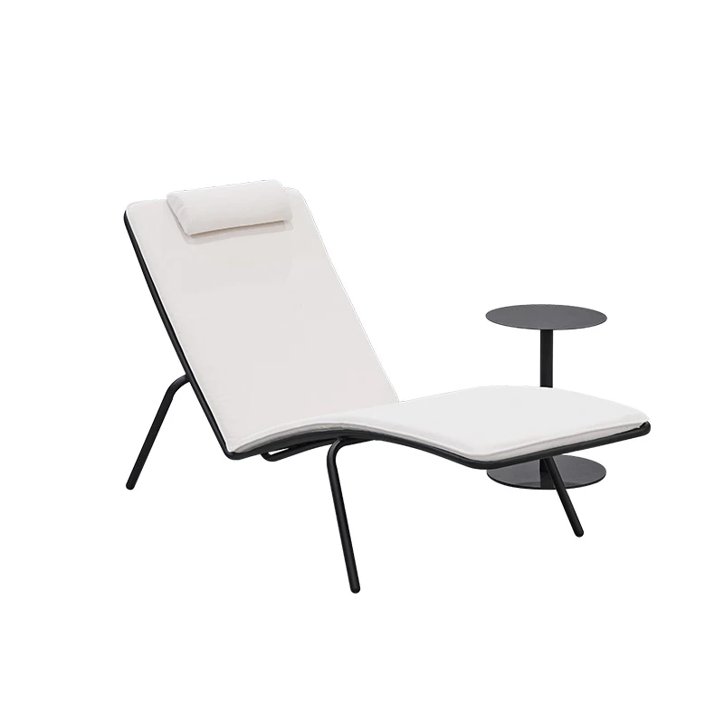 Outdoor Chaise Lounge Chair Set Of 2, Metal Frame Patio Lounger With Side Table & Removable Cushions